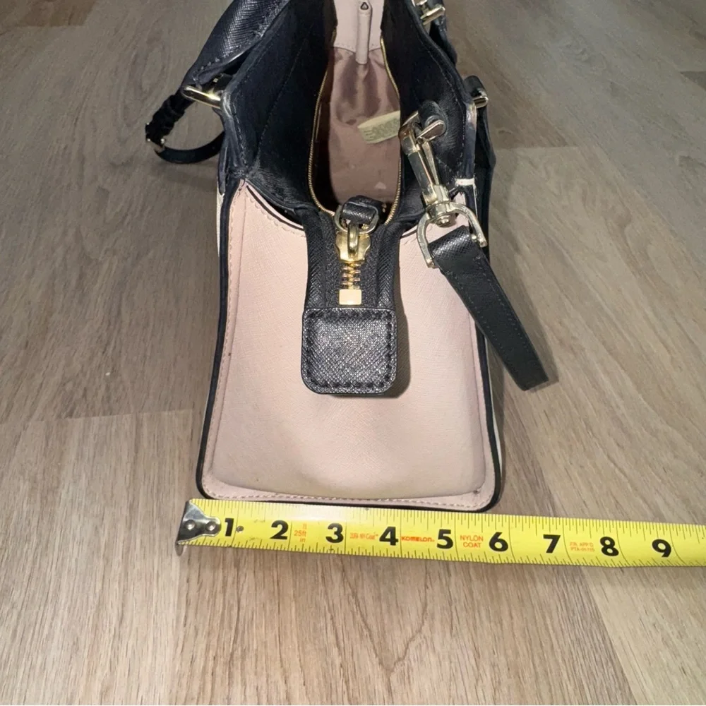 Kate Spade Light Pink & Black Crossbody Tote Bag & Matching Wallet